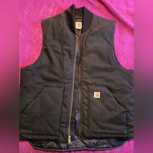 CARHARTT RELAXED FIT FIRM DUCK INSULATED RIB COLLAR VEST MENS SIZE XL TALL